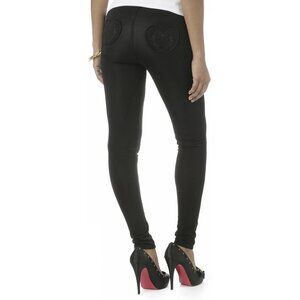 Apple Bottoms Y2K jet black slinky ottoman riding leggings/pants NWT NEW XS 1/2